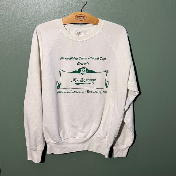 Vintage 1985 Mr Scrooge Theater Sweatshirt Southview Drama Dept large - Picture 3 of 6